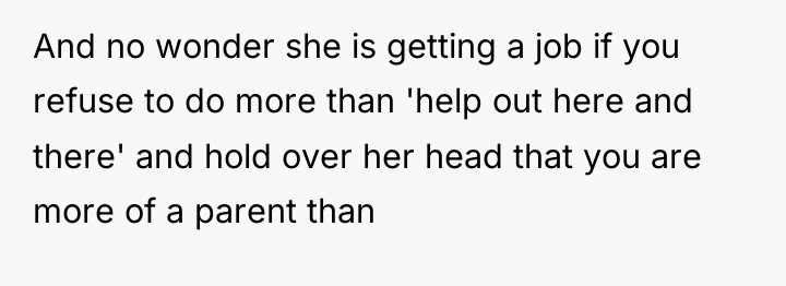 And no wonder she is getting a job if you...