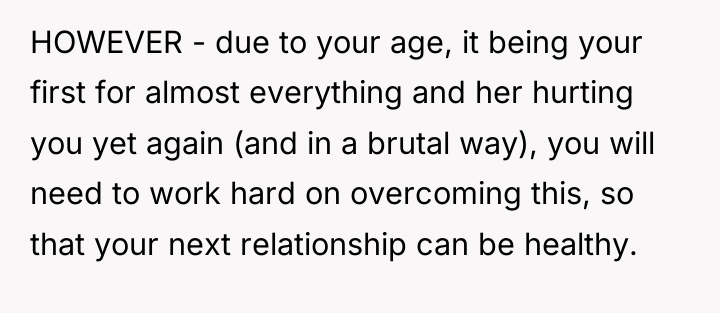 HOWEVER - due to your age, it being your first...