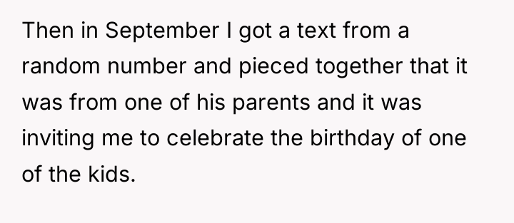 Then in September I got a text from a random...
