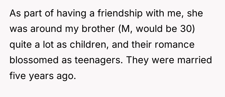 As part of having a friendship with me, she was...