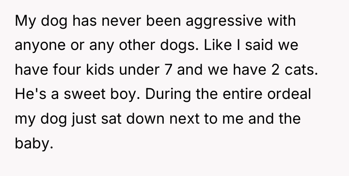 My dog has never been aggressive with anyone or any...