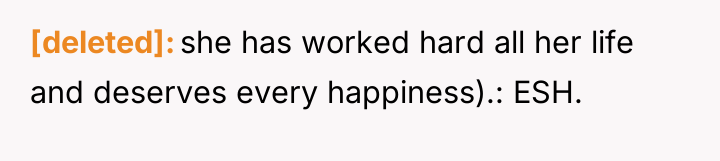 [deleted] she has worked hard all her life and deserves...