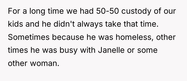 For a long time we had 50-50 custody of our...