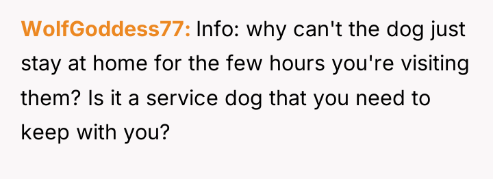 WolfGoddess77 Info: why can't the dog just stay at home...