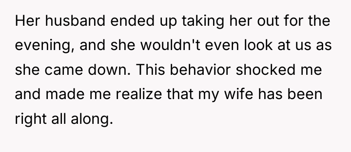 Her husband ended up taking her out for the evening,...