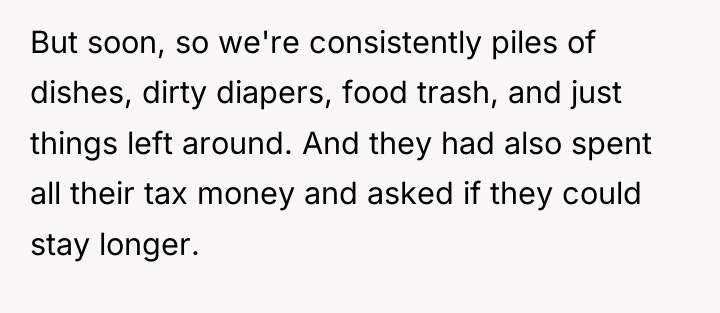 But soon, so we're consistently piles of dishes, dirty diapers,...