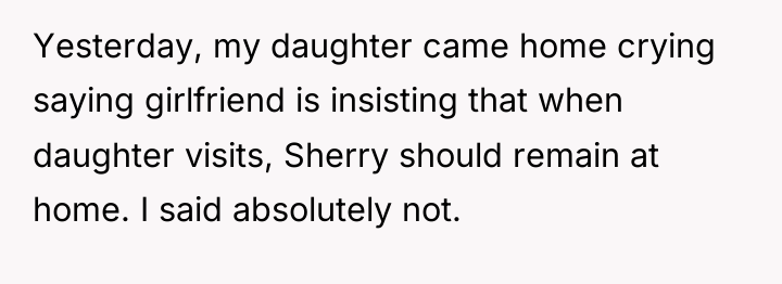 Yesterday, my daughter came home crying saying girlfriend is insisting...