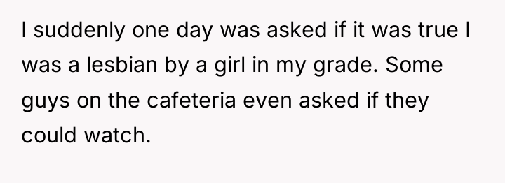 I suddenly one day was asked if it was true...