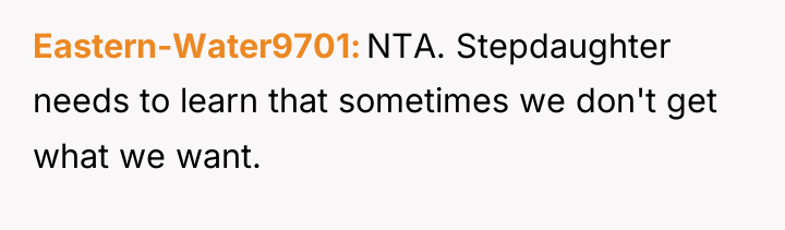 Eastern-Water9701 NTA. Stepdaughter needs to learn that sometimes we don't...