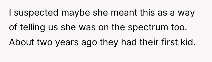 I suspected maybe she meant this as a way of...