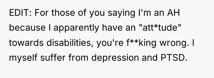 EDIT: For those of you saying I'm an AH because...