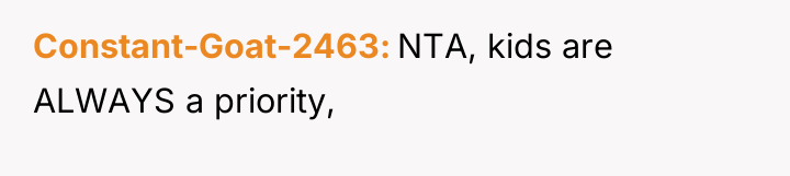 Constant-Goat-2463 NTA, kids are ALWAYS a priority,