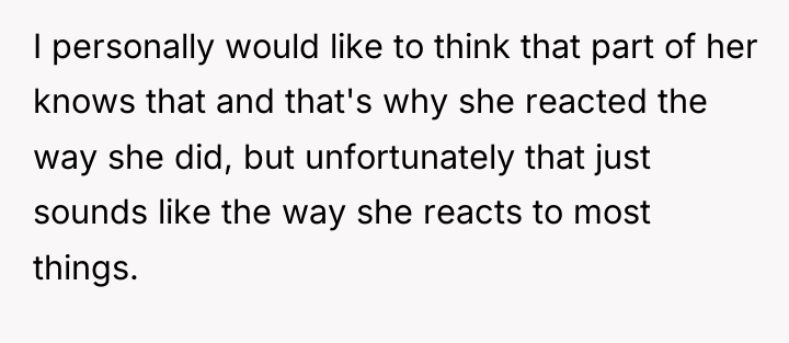 I personally would like to think that part of her...