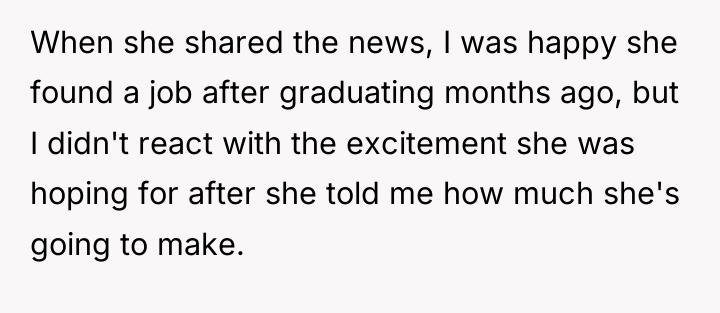 When she shared the news, I was happy she found...