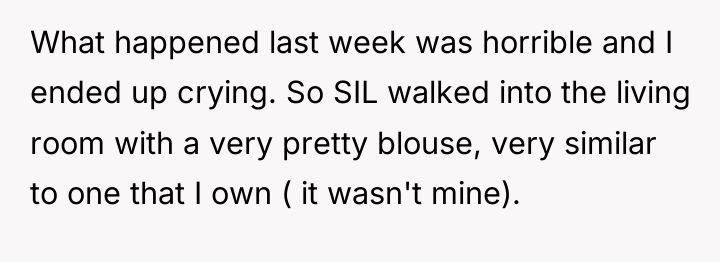 What happened last week was horrible and I ended up...