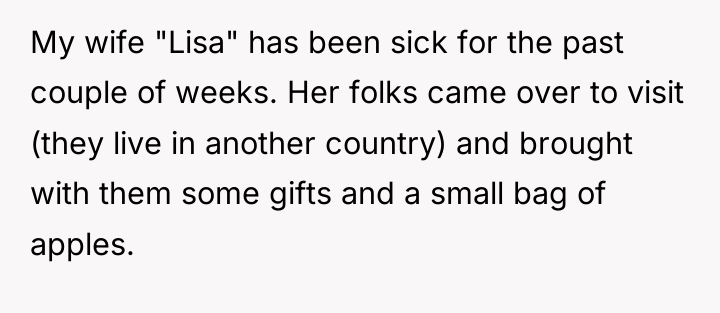 My wife "Lisa" has been sick for the past couple...