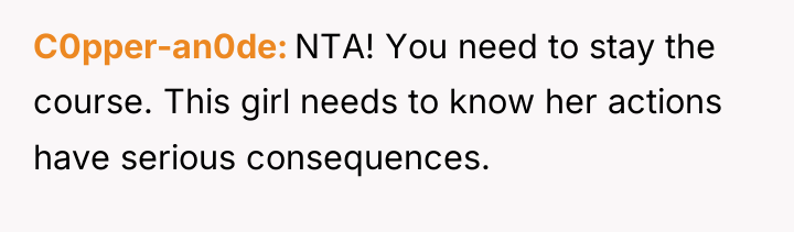 C0pper-an0de NTA! You need to stay the course. This girl...