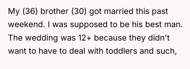 My (36) brother (30) got married this past weekend. I...