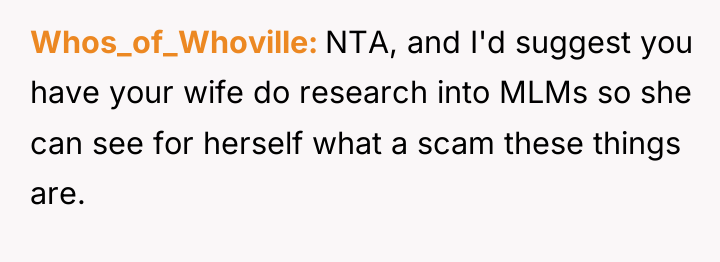 Whos_of_Whoville NTA, and I'd suggest you have your wife do...