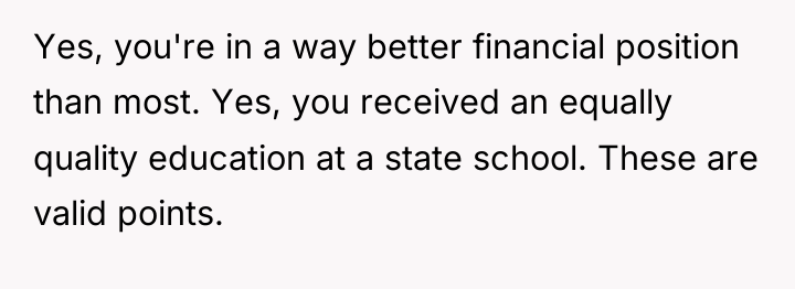 Yes, you're in a way better financial position than most....