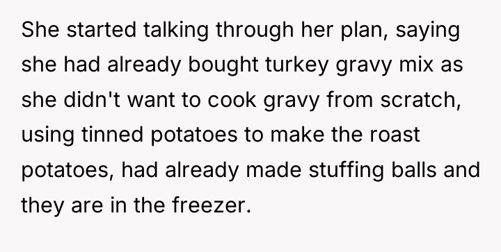 She started talking through her plan, saying she had already...