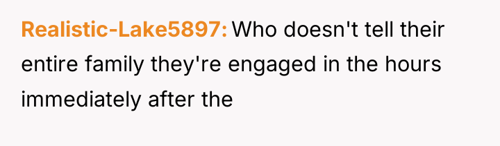 Realistic-Lake5897 Who doesn't tell their entire family they're engaged in...