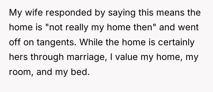 My wife responded by saying this means the home is...