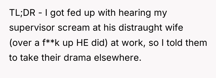 TL;DR - I got fed up with hearing my supervisor...