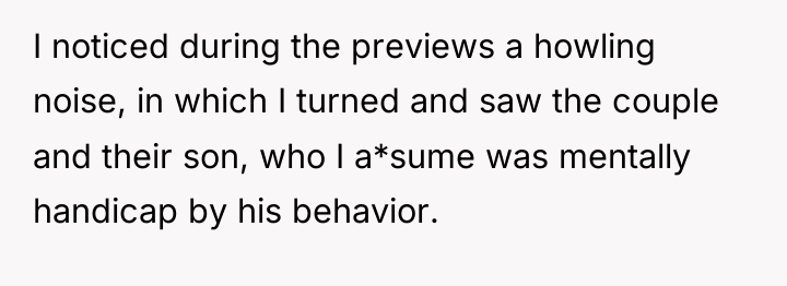 I noticed during the previews a howling noise, in which...