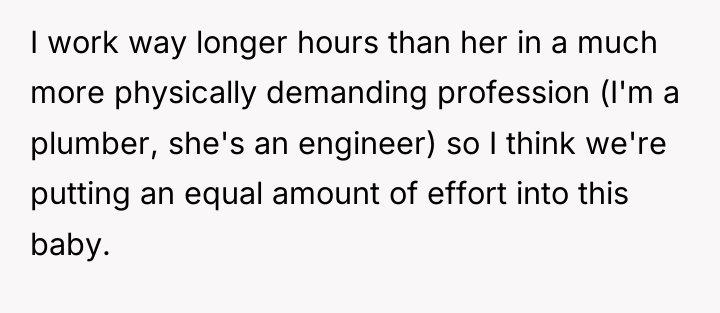 I work way longer hours than her in a much...