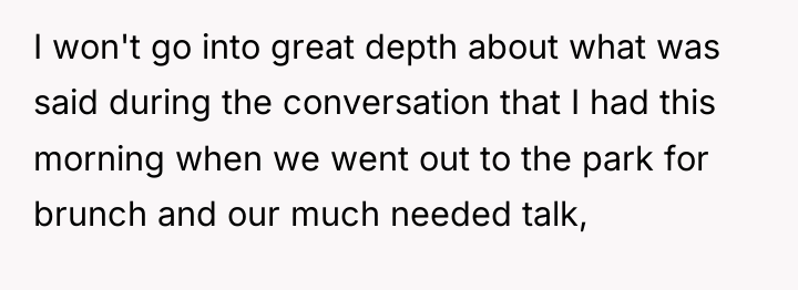 I won't go into great depth about what was said...