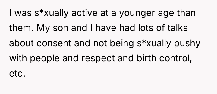 I was s*xually active at a younger age than them....