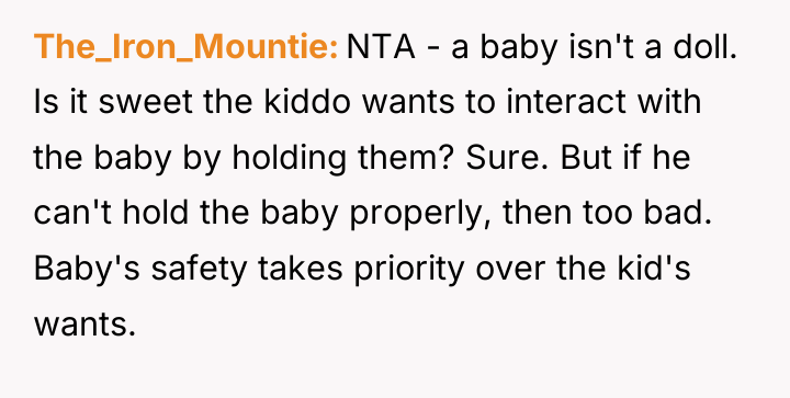 The_Iron_Mountie NTA - a baby isn't a doll. Is it...