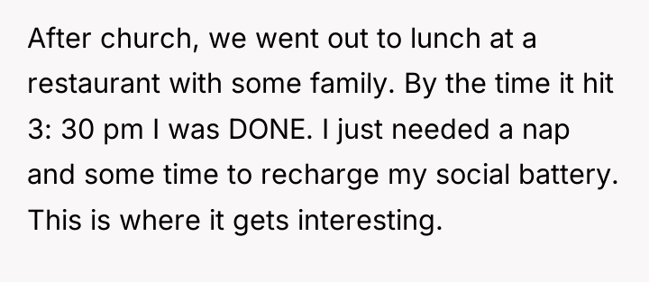 After church, we went out to lunch at a restaurant...