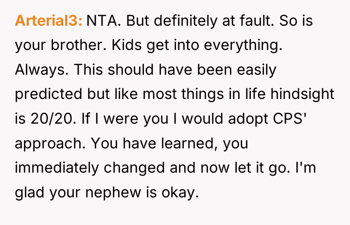 Arterial3 NTA. But definitely at fault. So is your brother....