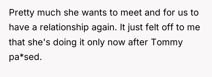 Pretty much she wants to meet and for us to...