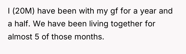 I (20M) have been with my gf for a year...