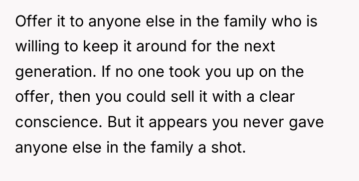 Offer it to anyone else in the family who is...