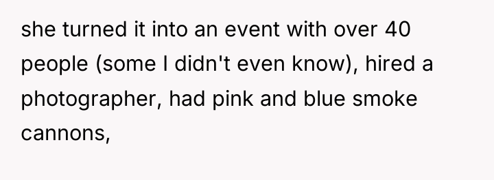 she turned it into an event with over 40 people...