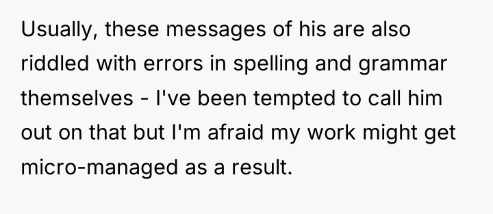 Usually, these messages of his are also riddled with errors...