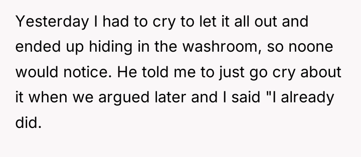Yesterday I had to cry to let it all out...