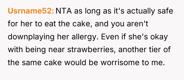 Usrname52 NTA as long as it's actually safe for her...