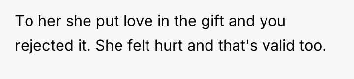 To her she put love in the gift and you...