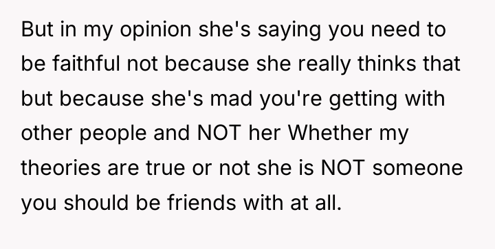But in my opinion she's saying you need to be...