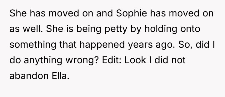 She has moved on and Sophie has moved on as...