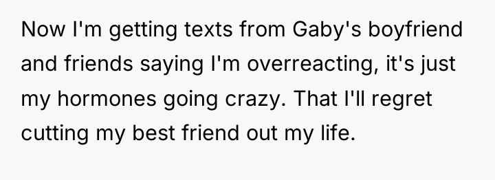 Now I'm getting texts from Gaby's boyfriend and friends saying...