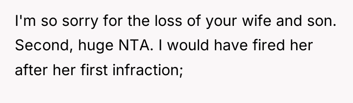 I'm so sorry for the loss of your wife and...