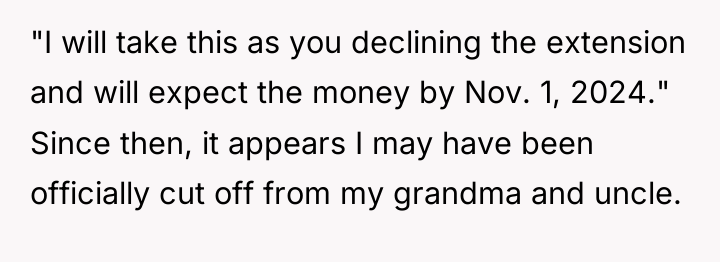 "I will take this as you declining the extension and...