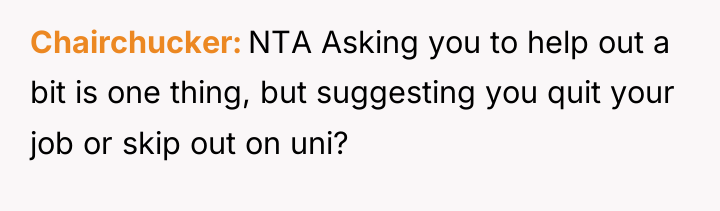Chairchucker NTA Asking you to help out a bit is...