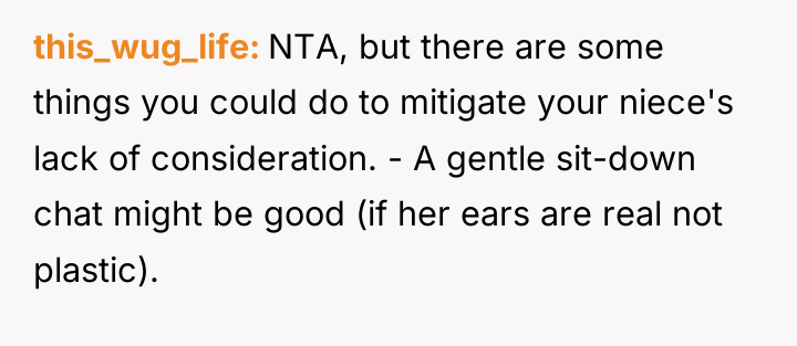 this_wug_life NTA, but there are some things you could do...